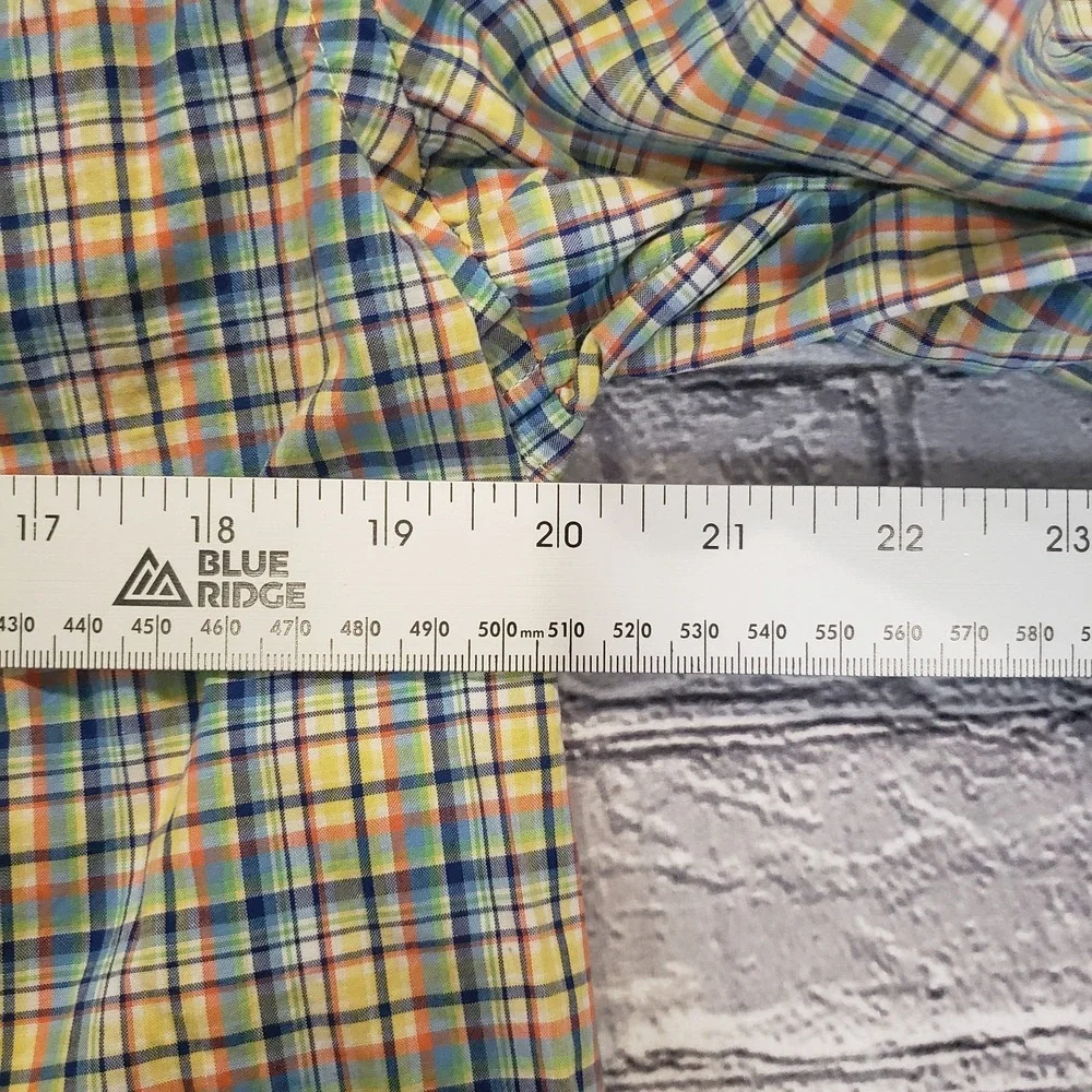 Ralph Lauren Shirt Youth XL (18-20) Long Sleeve Button Down Plaid Green Yellow